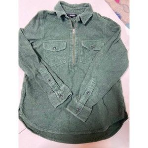 Madewell Green Half Zip Long Sleeve 100% Cotton Shirt XS